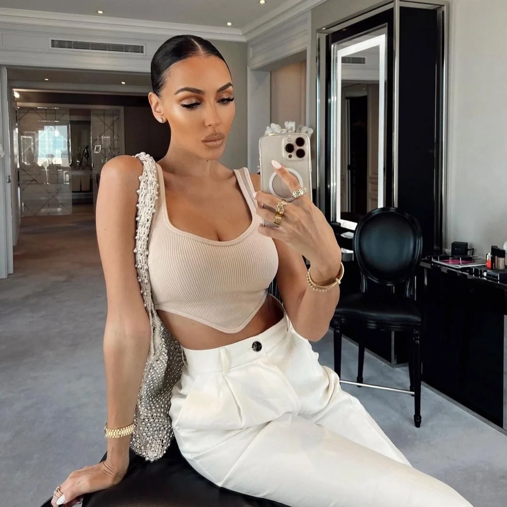 Zara Beige Pink Seamless Corset Top - Picture 3 of 16